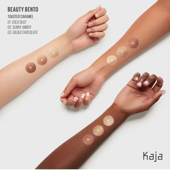 Kaja Beauty Bento Bouncy Eyeshadow Trio - Toasted Caramel​​​​ - Picture 2 of 4